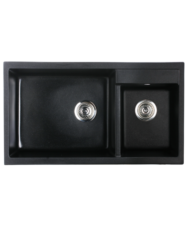 HAUSTERN STARKER SERIES GRANITE 1B1S TOP MOUNT KITCHEN SINK BLACK COLOUR(HT-STARKER-623B)