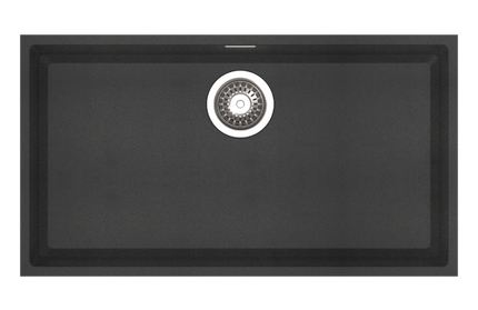 HAUSTERN EDGE SERIES GRANITE 1B UNDER MOUNT KITCHEN SINK BLACK COLOUR (HT-EDGE-613UM-B)