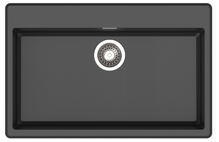 HAUSTERN EDGE SERIES GRANITE 1B TOP MOUNT KITCHEN SINK BLACK COLOUR (HT-EDGE-613B)
