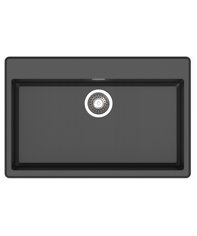 HAUSTERN EDGE SERIES GRANITE 1B TOP MOUNT KITCHEN SINK BLACK COLOUR (HT-EDGE-613B)