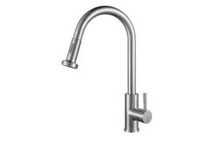HAUSTERN STIQ SERIES STAINLESS STEEL KITCHEN FAUCET W SINGLE U MIXER PULL OUT TAP (HT-STIQ-561A/PP-SS)