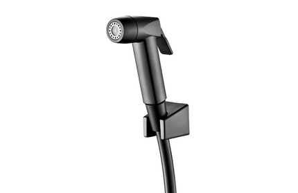 HAUSTERN ZETA SERIES ABS HAND BIDET SPRAY WITH FLEXIBLE HOSE - MATTE BLACK COLOUR(HT-ZETA-401D-BK)