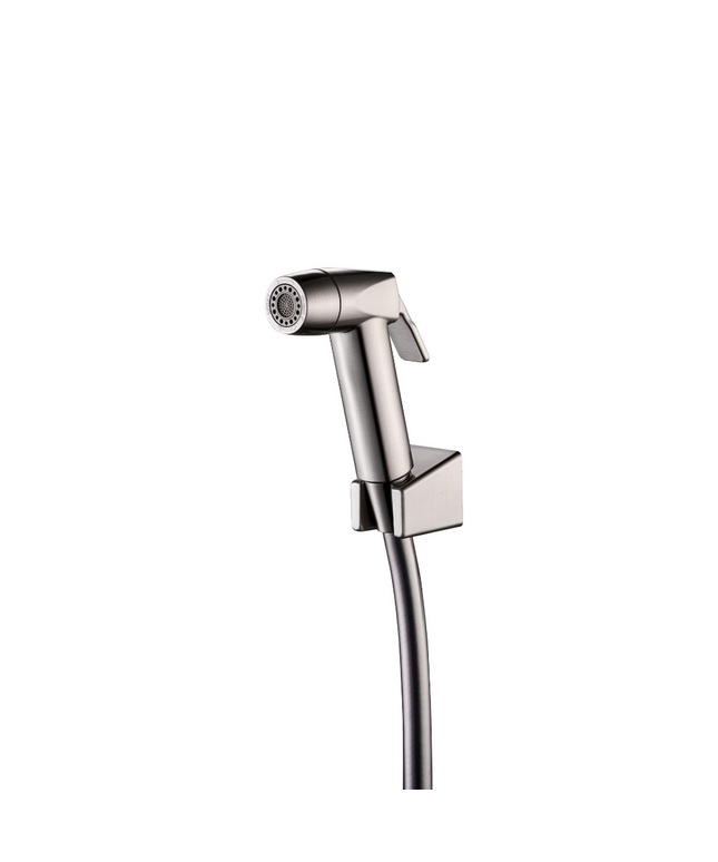 HAUSTERN ZETA SERIES ABS HAND BIDET SPRAY WITH FLEXIBLE HOSE - NICKLE COLOUR(HT-ZETA-401D-NK)