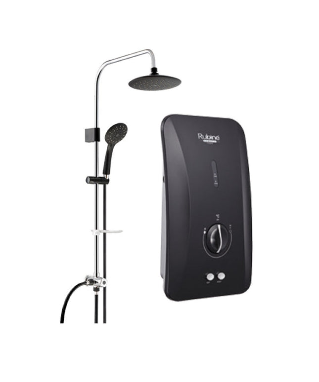RUBINE RWH-FS390N-BRCB INSTANT WATER HEATER NON PUMP RAINSHOWER - CARBON BLACK