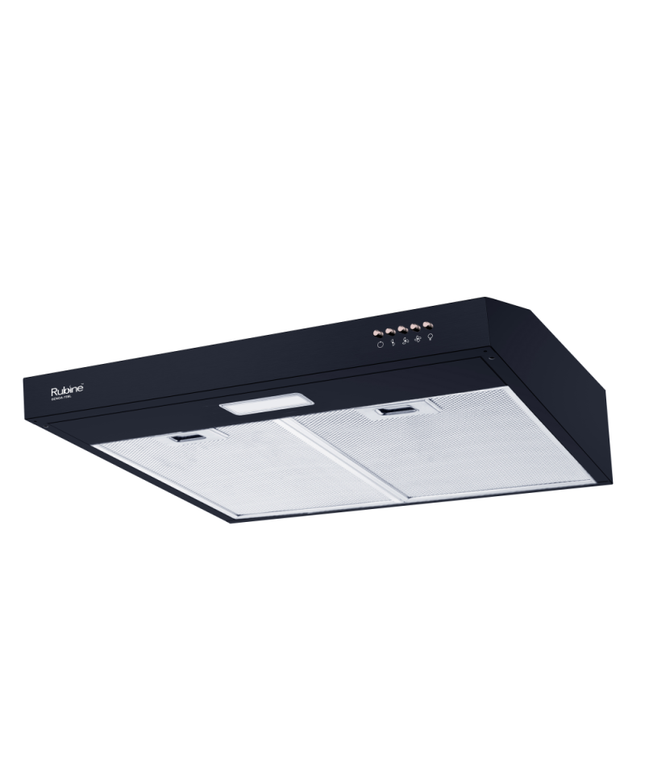 RUBINE RSH-GENOA-75BL SLIM HOOD 3 EXTRACTION SPEED WITH 5-LAYER ALUMINIUM GREASE FILTER MATTE BLACK