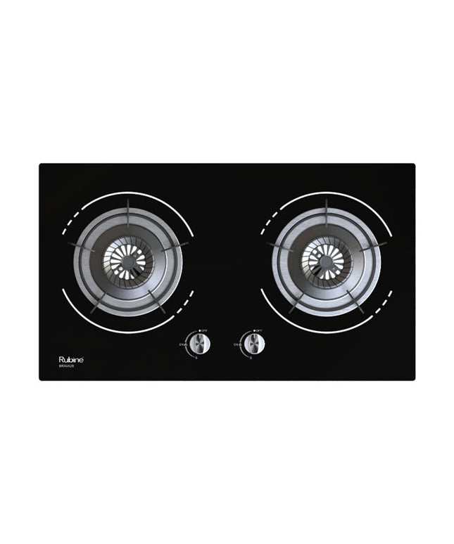 RUBINE RGH-BRAVA2B-BL GLASS GAS HOB WITH FLAME POWER (4.5KW)