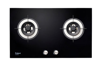 RUBINE RGH-FIGATA2B-BL GLASS GAS HOB WITH FLAME POWER (5.0KW)