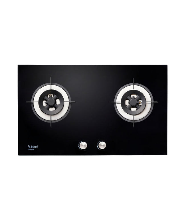 RUBINE RGH-FIGATA2B-BL GLASS GAS HOB WITH FLAME POWER (5.0KW)