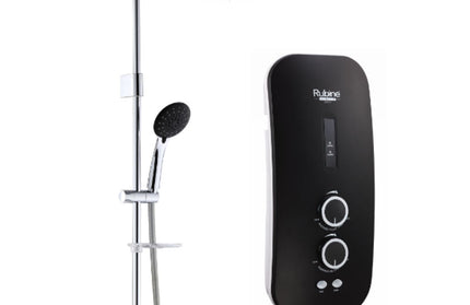 RUBINE RWH-SSE891D-RCB INSTANT WATER HEATER INVERTER DC PUMP RAINSHOWER | CARBON BLACK