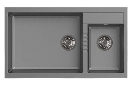 HAUSTERN PRISMA SERIES GRANITE 2B TOP MOUNT KITCHEN SINK CHROMIUM GREY COLOUR (HT-PRISMA-623G)
