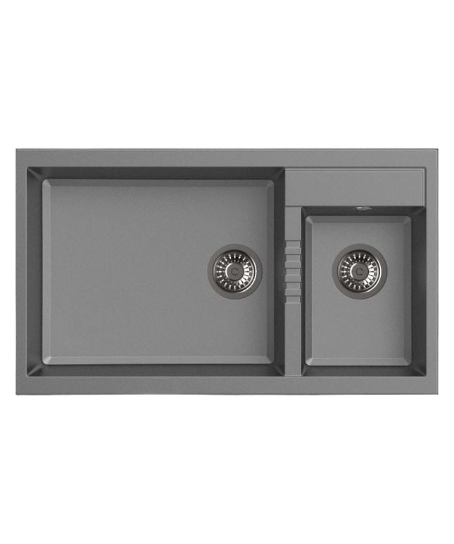 HAUSTERN PRISMA SERIES GRANITE 2B TOP MOUNT KITCHEN SINK CHROMIUM GREY COLOUR (HT-PRISMA-623G)