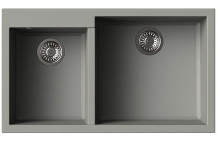 HAUSTERN PRISMA SERIES GRANITE 2B TOP MOUNT KITCHEN SINK CHROMIUM GREY COLOUR (HT-PRISMA-624G)